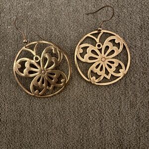 Gold butterfly earrings